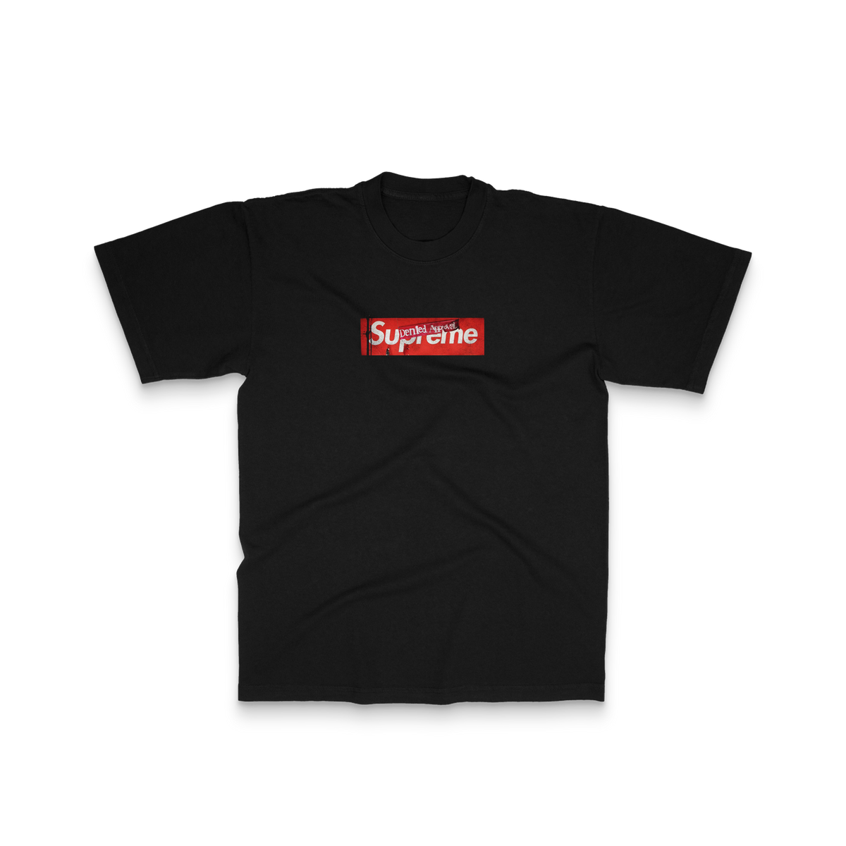 Black and hot sale red supreme shirt